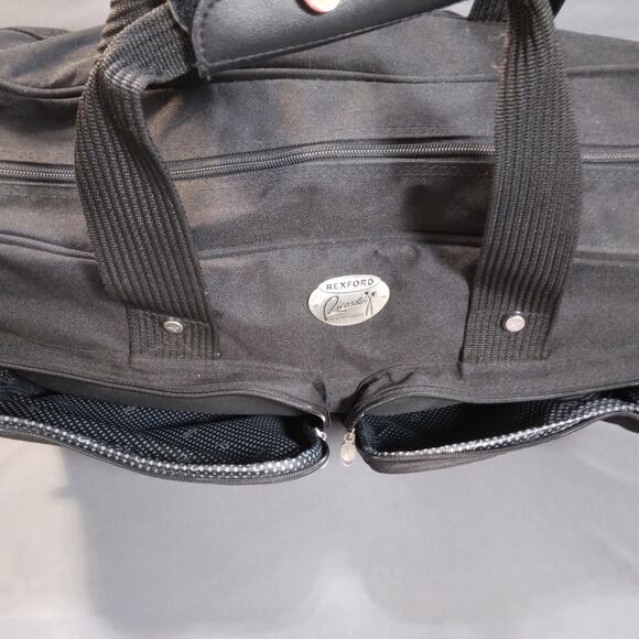 Vintage Rexford Ricardo Beverly Hills Black Canvas Carry On Duffel Bag Tote GUC - Picture 2 of 8